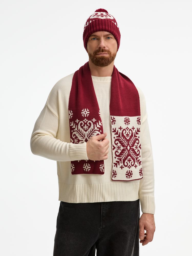 Шарф Wintertude M, красный с белым в Петрозаводске